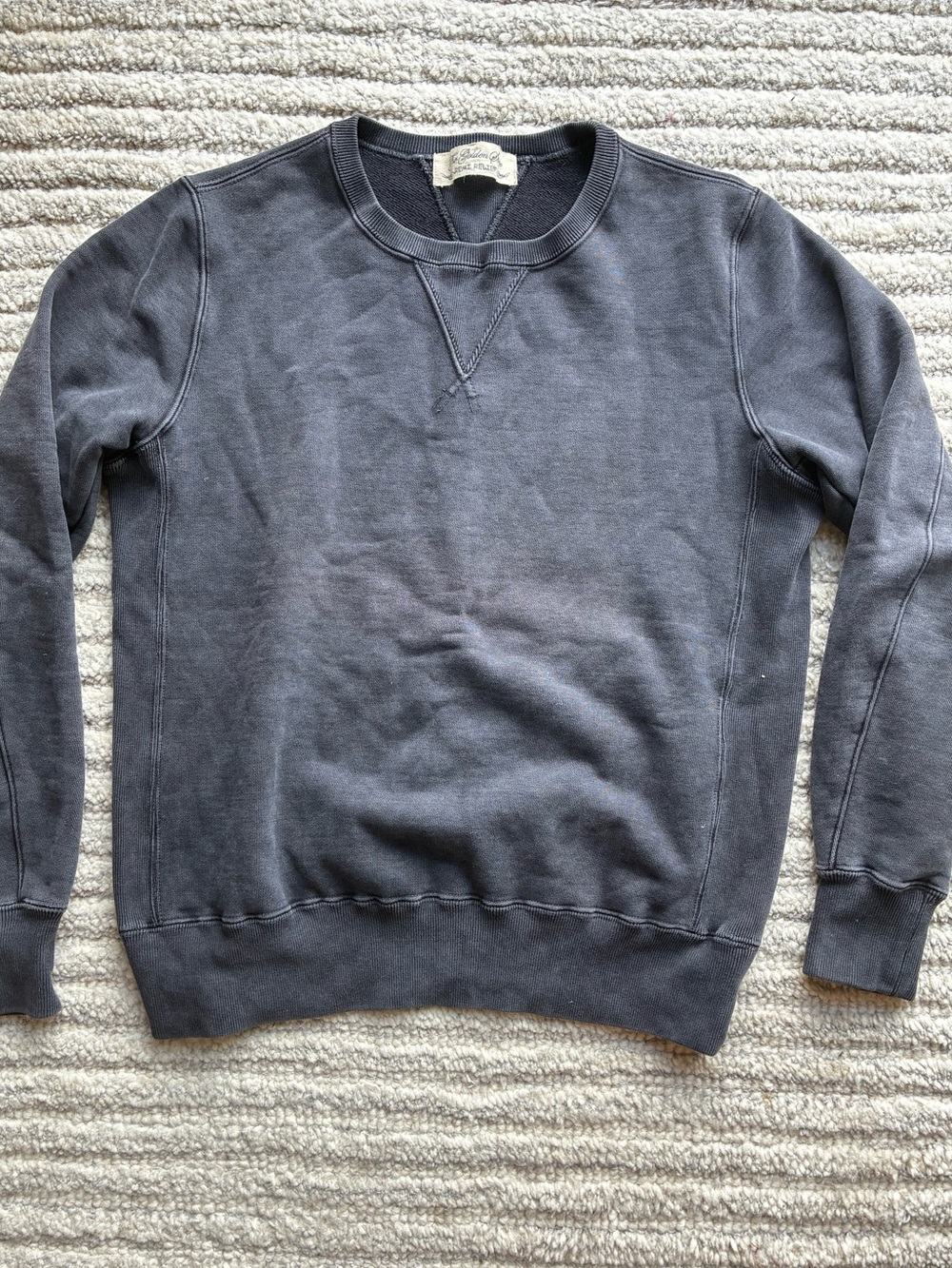 Beams Japan remi relief Men's Crewneck Sweatshirt in washed black
